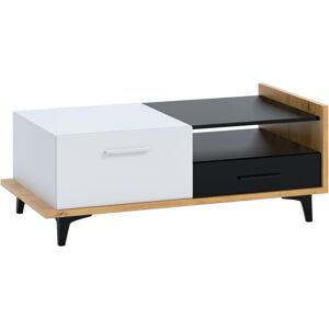 Konferenčný stolík Box BOX-03 - dub artisan / biela / čierna