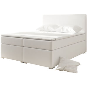 Čalúnená manželská posteľ s úložným priestorom Diana 140 - biela