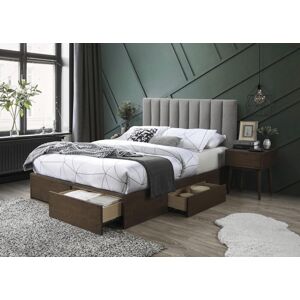 Manželská posteľ s roštom a úložným priestorom Gorashi 160 - orech / sivá