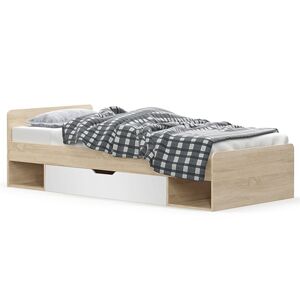 Jednolôžková posteľ s úložným priestorom Teyo 1S/90 - dub sonoma / biela