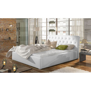 Čalúnená manželská posteľ s roštom Monzo 140 - biela
