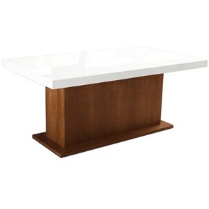 Rozkladací jedálenský stôl Kacper 200/300 - drevo D3 / biely vysoký lesk