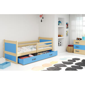 Detská posteľ s výsuvnou posteľou ERYK 190x80 cm Modrá Borovica