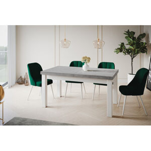 Jedálenský rozkladací stôl Classic 140x80 cm Sivá Biela