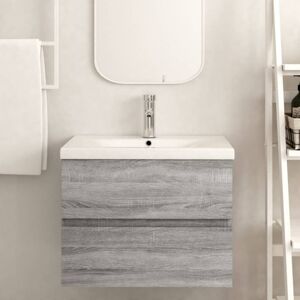Skrinka pod umývadlo 60 cm Dekorhome Dub sonoma sivý