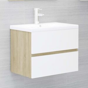 Skrinka pod umývadlo 60 cm Dekorhome Dub sonoma / biela