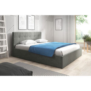 Čalúnená posteľ LAURA rozmer 80x200 cm Tmavosivá