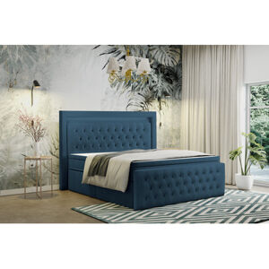 Čalouněná postel IMPERIA včetně úložného prostoru 160x200 Tmavě modrá