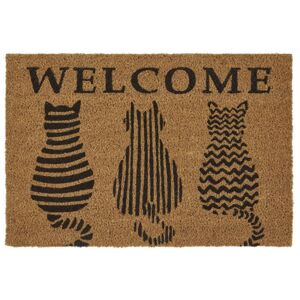 Rohožka Welcome Cats, 40/60cm, Hnedá