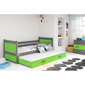 Detská posteľ s výsuvnou posteľou RICO 190x80 cm Zelená Šedá