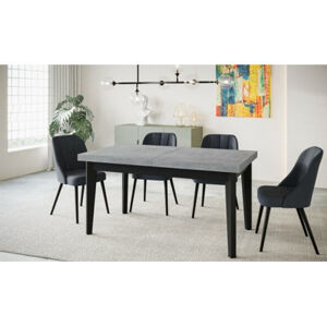 Jedálenský rozkladácí Škandinávsky stôl 160x90 cm Sivá Čierna