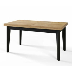 Jedálenský rozkladácí Škandinávsky stôl 160x90 cm Tmavý ateliér Čierna